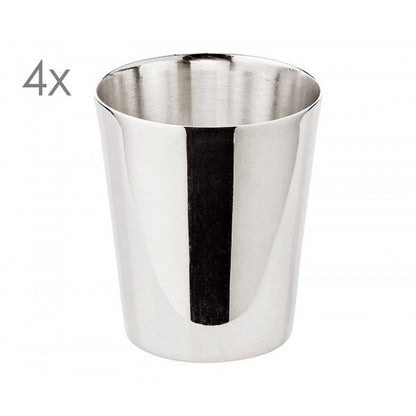 Versilberter Schnapsbecher Junge H 4,5 cm – zeitloser Stahl & Silber
