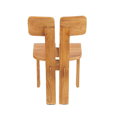 Teak-Esszimmerstuhl, natur – geteilte Rückenlehne 57 × 82 cm
