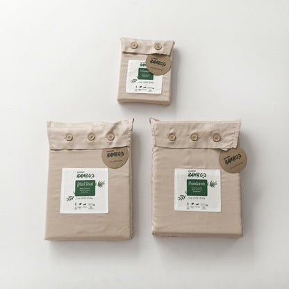 Bamboo bedding set, soft taupe, single - 400TC