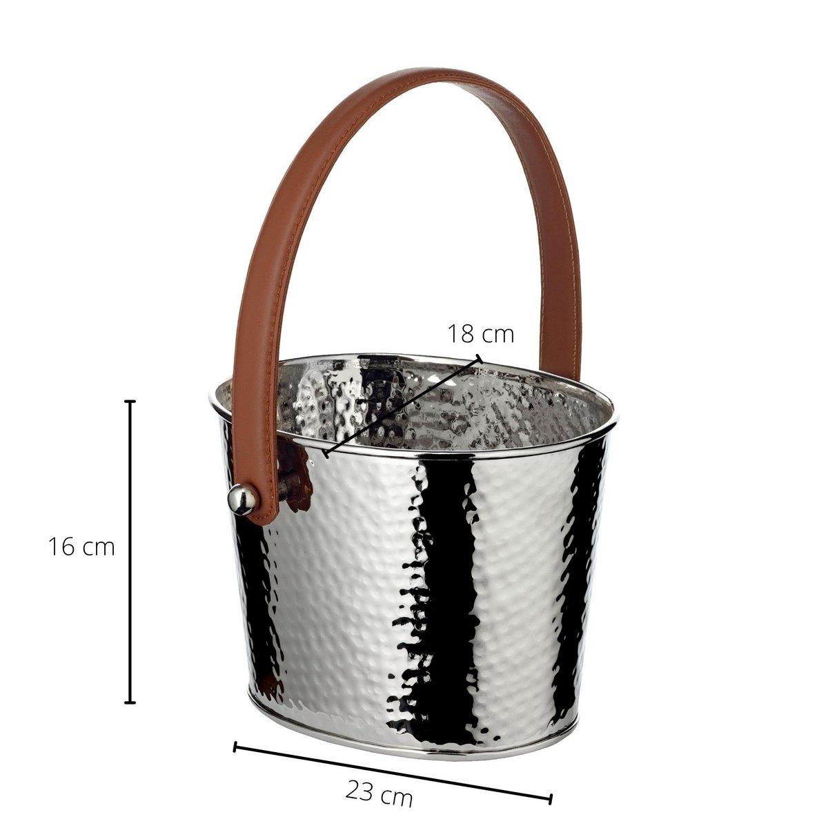 Champagnekøler Gavin i rustfrit stål, hamret, 23 cm