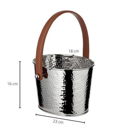 Champagnekøler Gavin i rustfrit stål, hamret, 23 cm