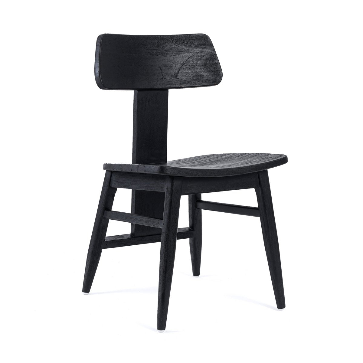 Teak dining chair, black - 51 × 83 cm