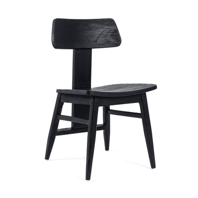 Teak dining chair, black - 51 × 83 cm