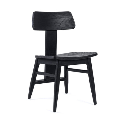 Teak dining chair, black - 51 × 83 cm