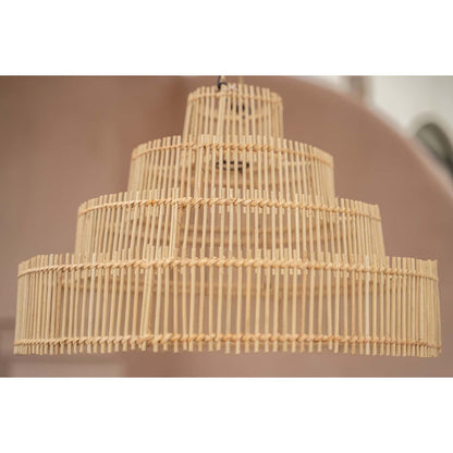 Rattan pendellampe skærm 51 cm – flettet i lag naturfarve