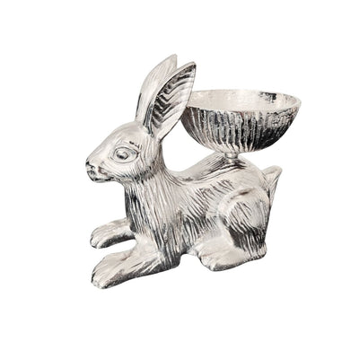 Aluminium decorative bowl with hare motif, 19 cm