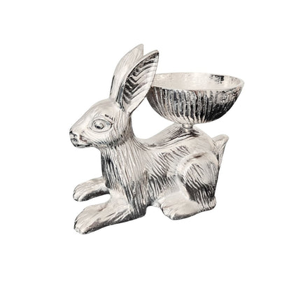 Aluminium decorative bowl with hare motif, 19 cm
