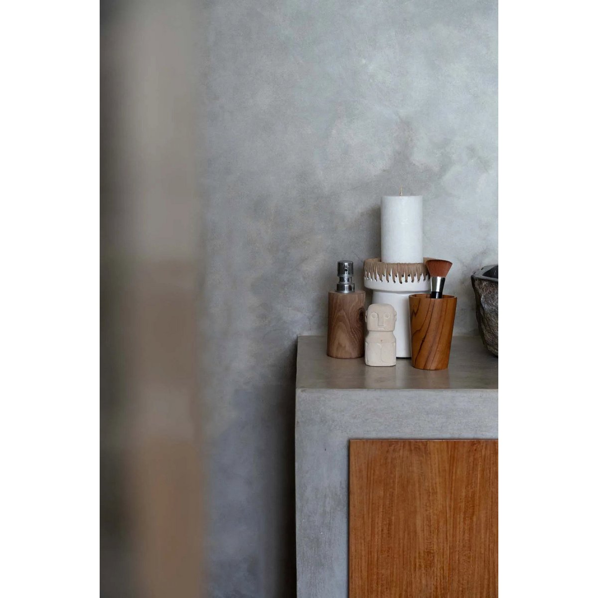 Teak root wood cup, tall - 16 cm