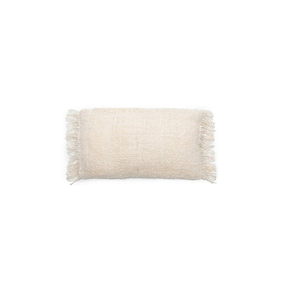 Hand-dyed cotton lumbar cover, 30×50 cm - Cream