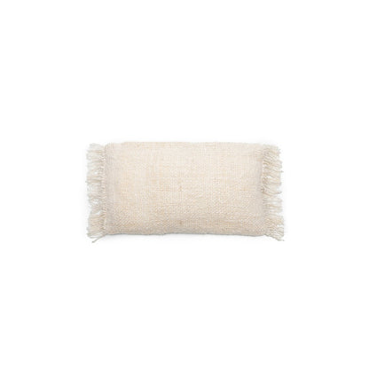 Hand-dyed cotton lumbar cover, 30×50 cm - Cream