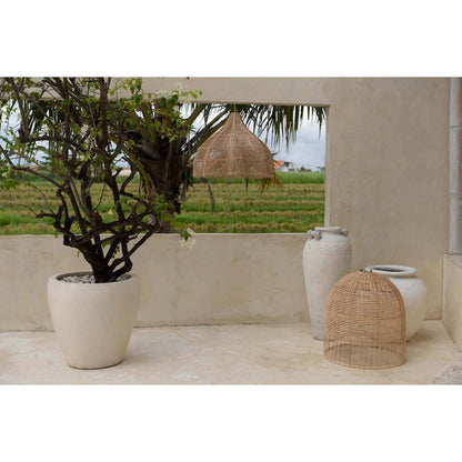 Pendelleuchtenschirm aus Naturrattan 60 cm – handgeflochten Whipped