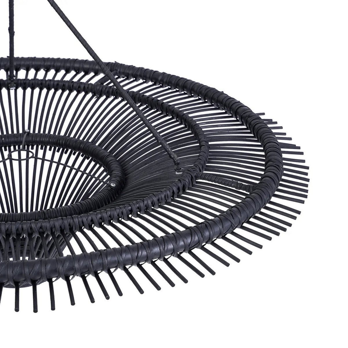 Deckenleuchte Black Rattan Sky XL - offen gewebter Schirm