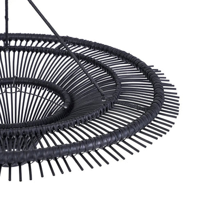 Deckenleuchte Black Rattan Sky XL - offen gewebter Schirm