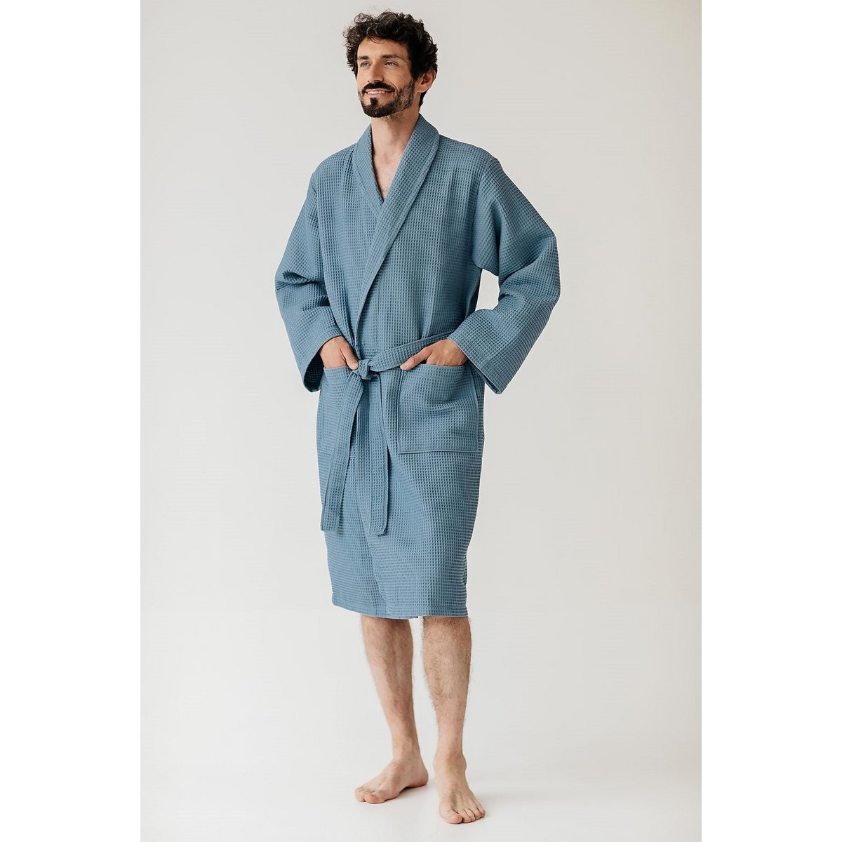 Kos cotton bathrobe XL - waffled weave