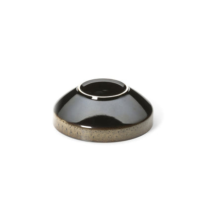 Ceramic low bowl 14 cm - dark brown mud glaze