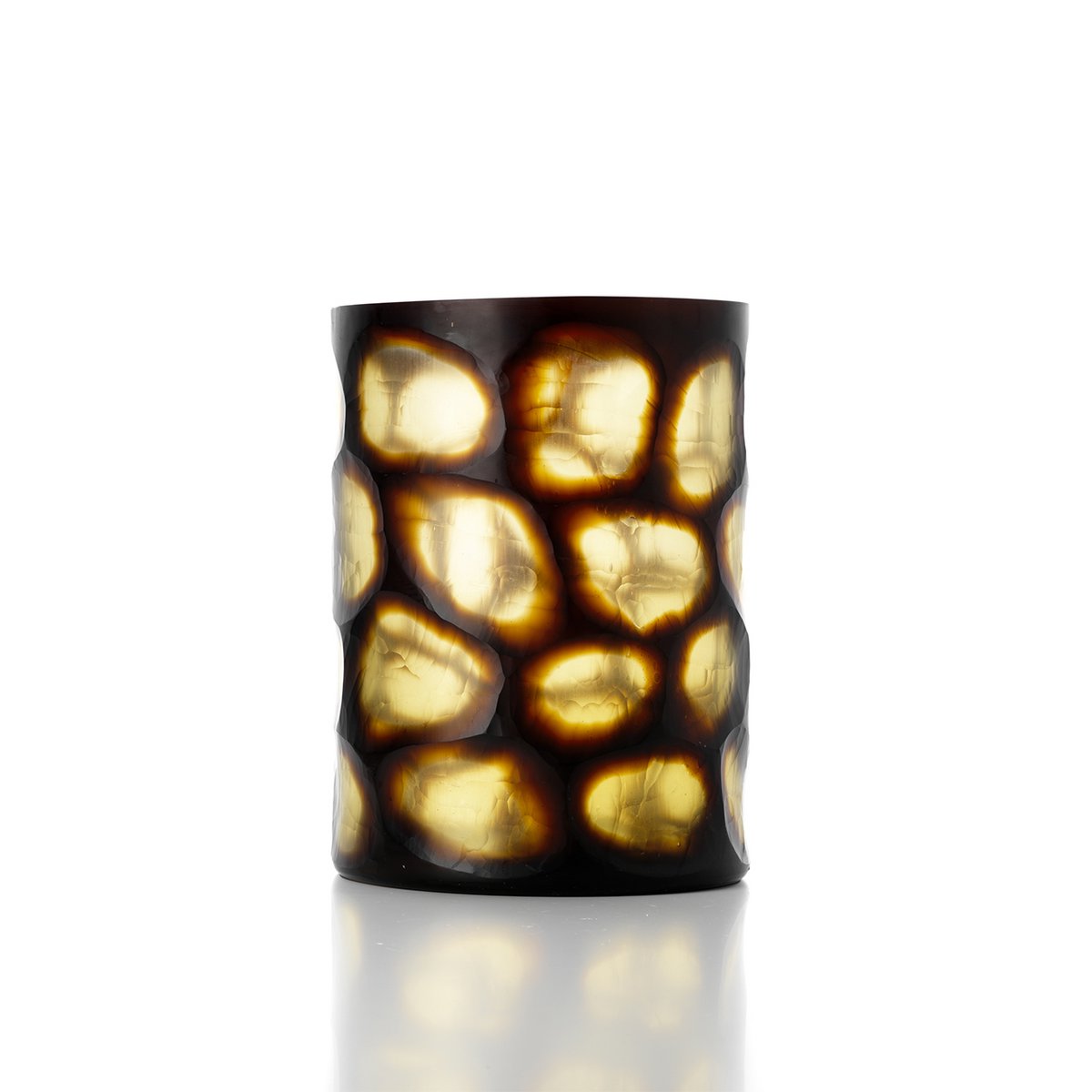 Handblown glass vase, amber - 31 cm