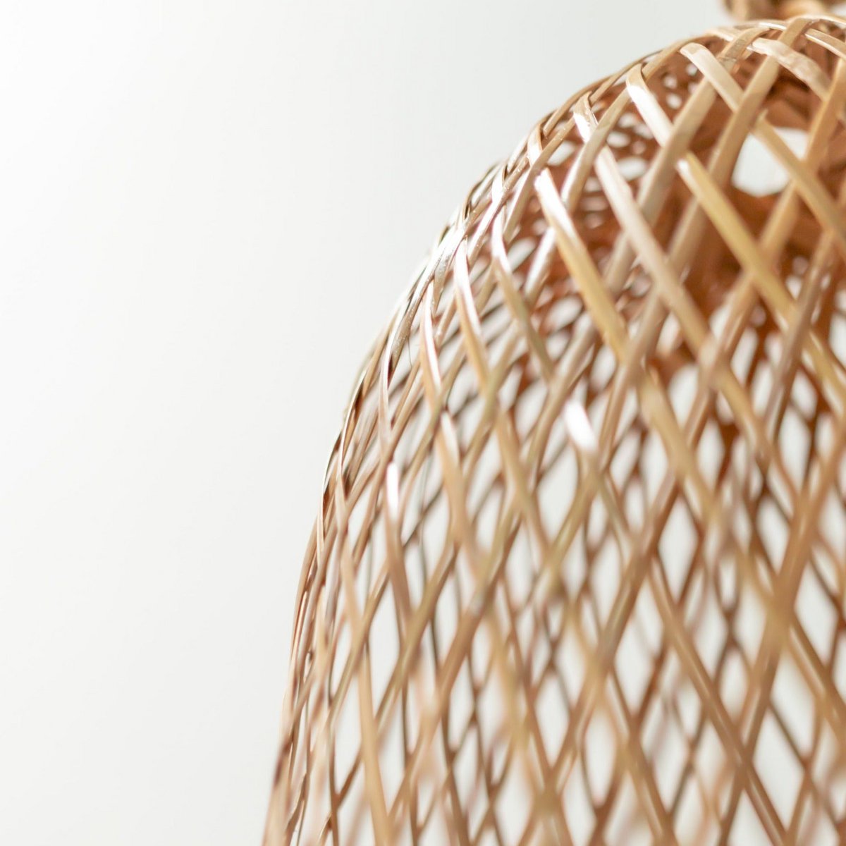 Lampeskærm af bambus og rattan Ø 25 cm – flettet, beige, 60 cm høj