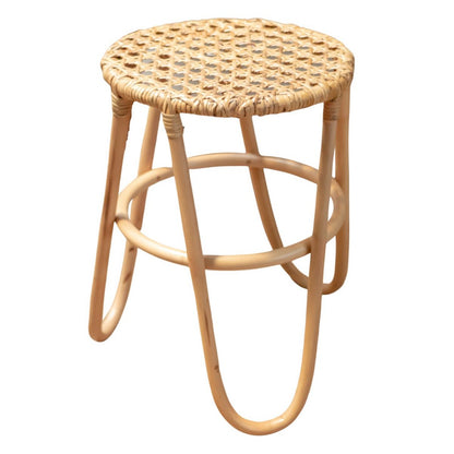 Rattan skammel KOLAKA natur Ø35 cm - flettet sæde med tre ben