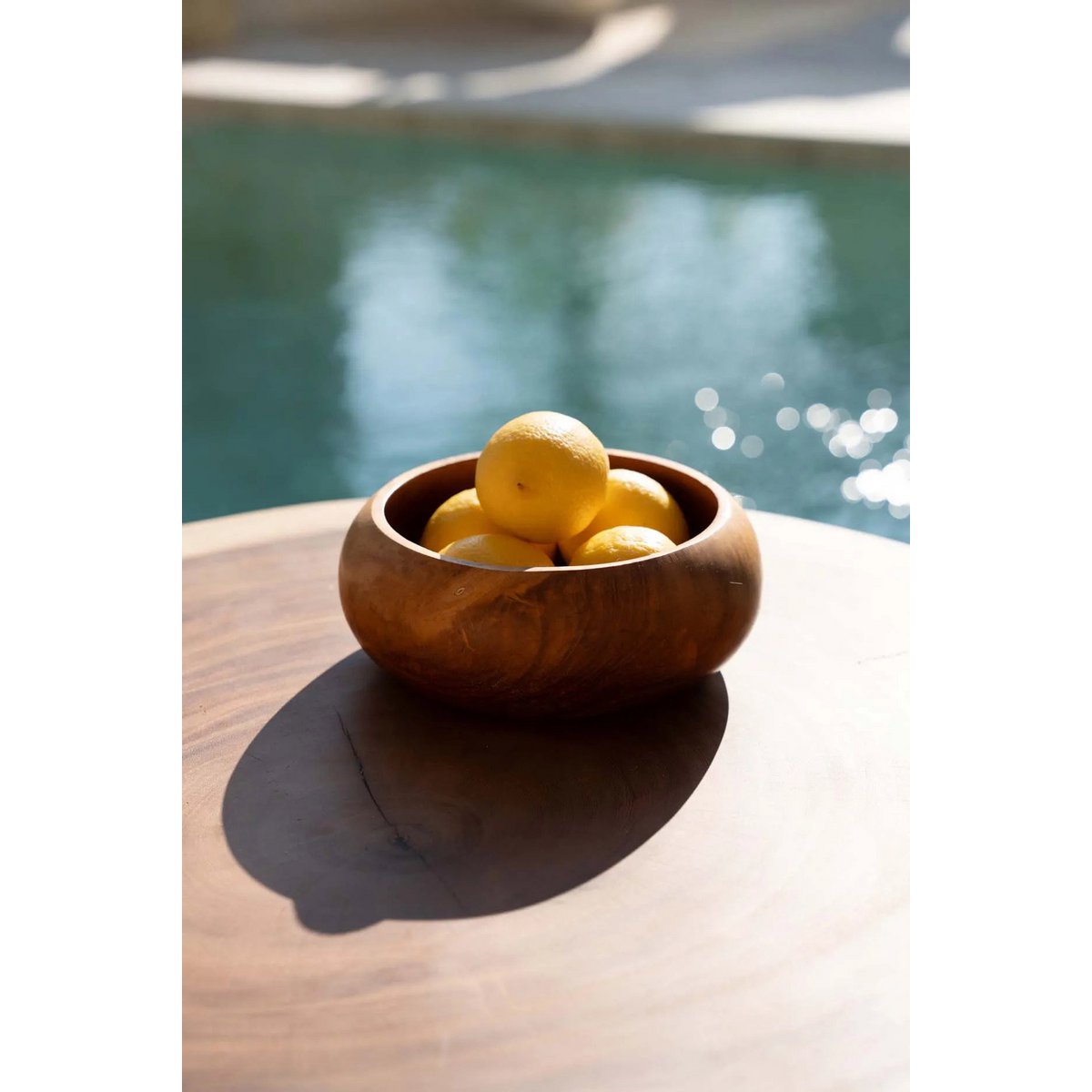 Teak root fruit bowl, 20 cm - organic form