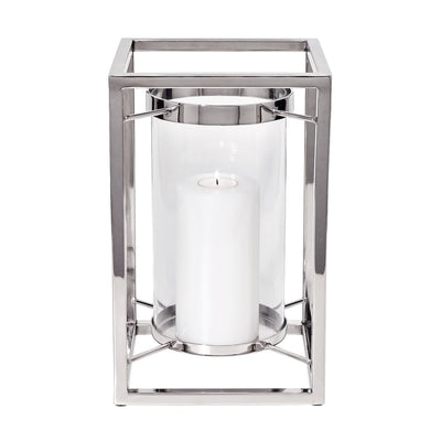 Steel lantern Banu with glass, 31 cm tall