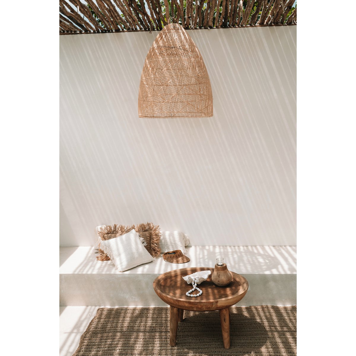 Rattan pendel, tvundet flet - M, 90 cm