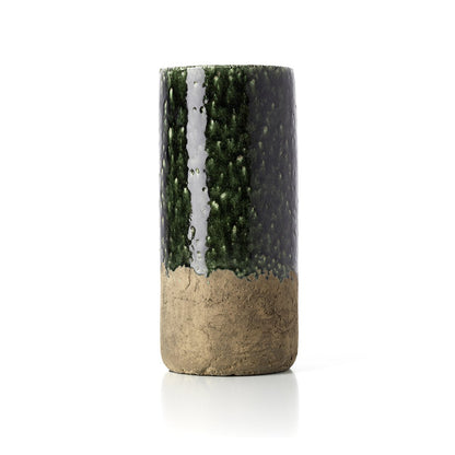 Steingut-Zylindervase, Betongrün - L