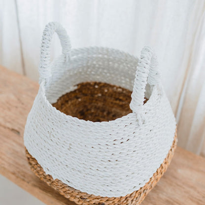 Square woven storage basket Majalengka M – 33 × 33 × 26 cm