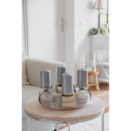 Advent wreath Flax, stainless steel, Ø 36 cm