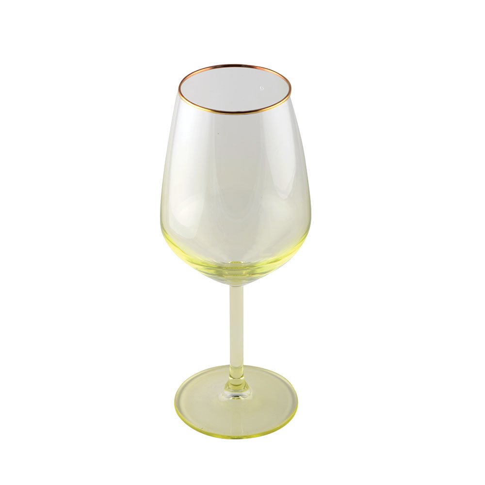 Glass wine glasses with gold trim - set of 4