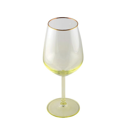 Glass wine glasses with gold trim - set of 4