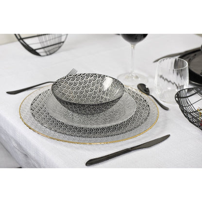 Black cutlery set, stainless steel, 24 pieces