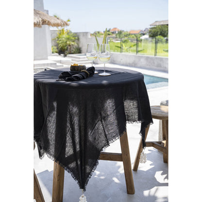 Linen tablecloth, black - 150×200 cm