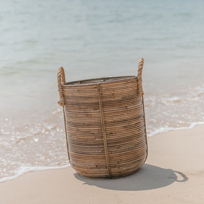Rattan kurv Otere L – håndvævet på Java, Ø 40 cm