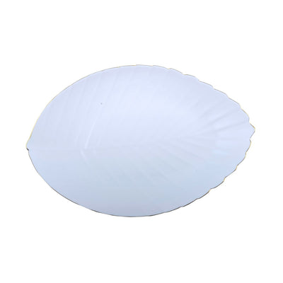 Glass presentation plate, leaf-shaped white - 37 cm
