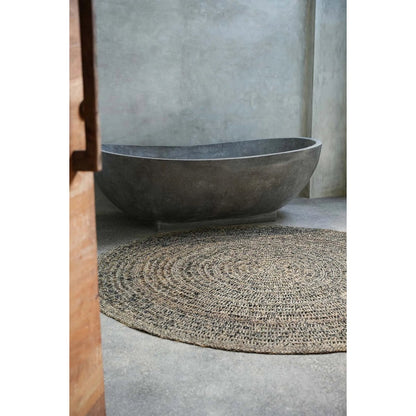 Seagrass carpet, natural black – 200 cm round