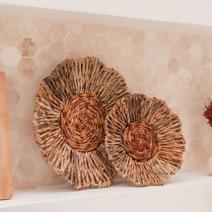 Banana fibre wall basket Melaya M – flower shape
