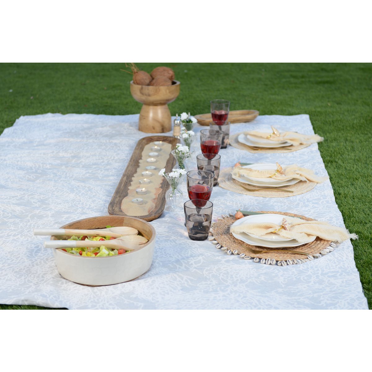 Wooden rectangular tray, 100×9×2.5cm - Long