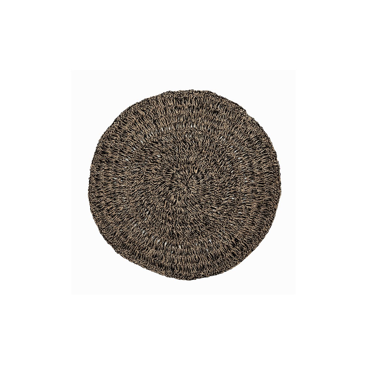 Seagrass carpet, round, natural black, 100 cm