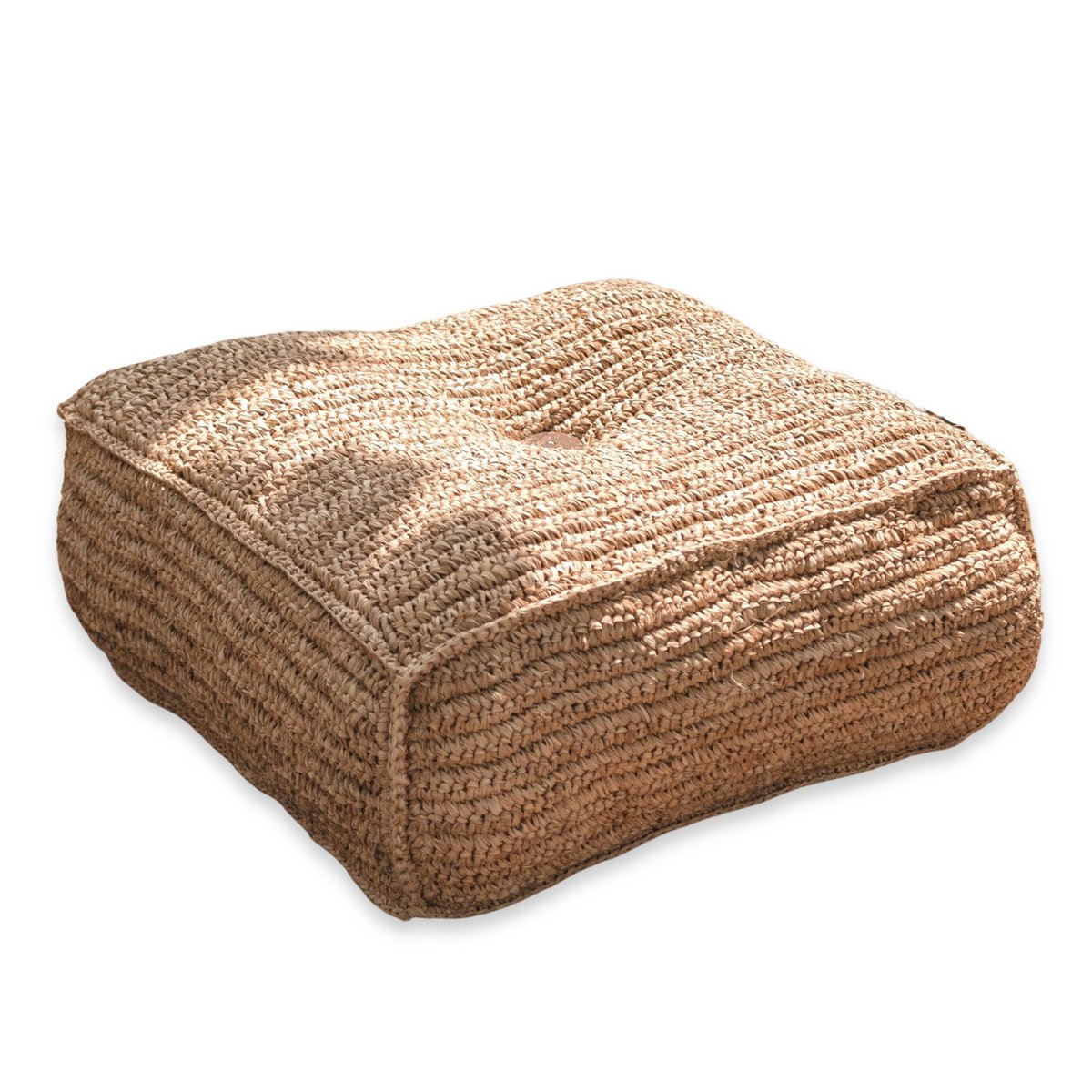 Raffia pouf PADAR 55 × 55 cm - coconut fiber & cotton