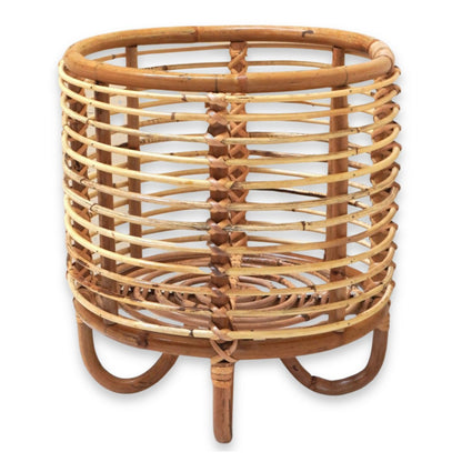 Rattan plantestativ MALANG 35 cm – beige flettet holder