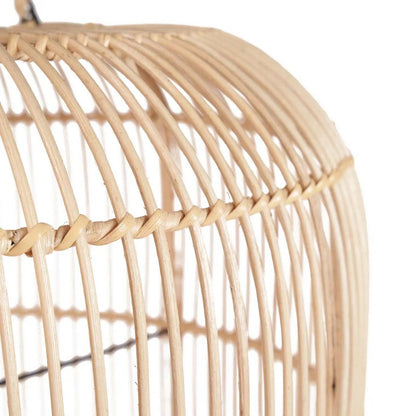 Rattan Bozelo cylinder pendant light, large – 50 cm wide