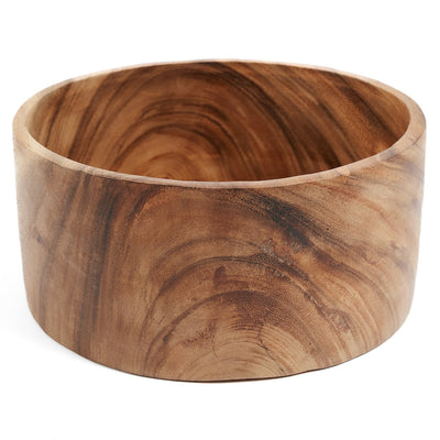 Suar wood salad bowl L, 25 cm – deep round natural