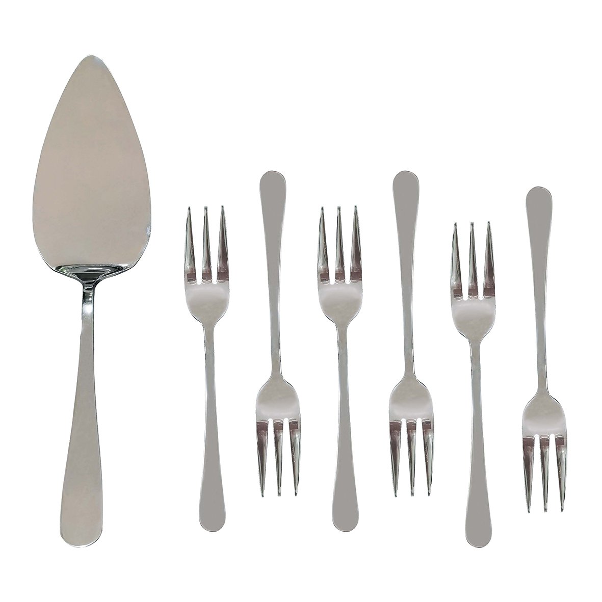 Silver pastry server set, 7 pieces