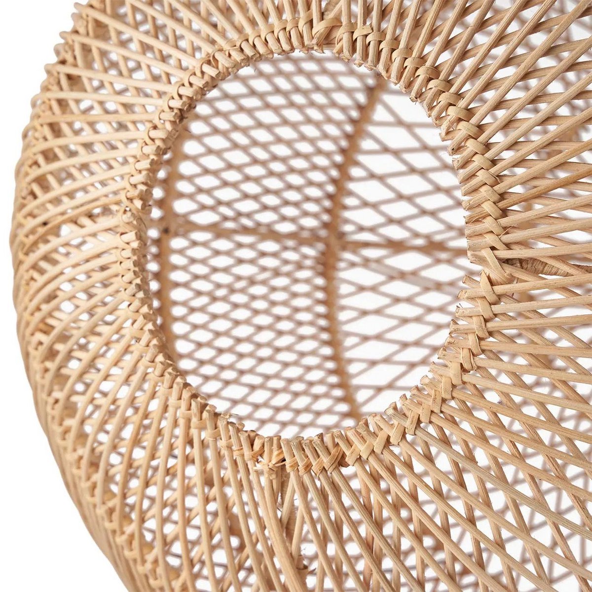 Håndvævet pendellampe i rattan, kugleformet, 30 cm - natur, lille