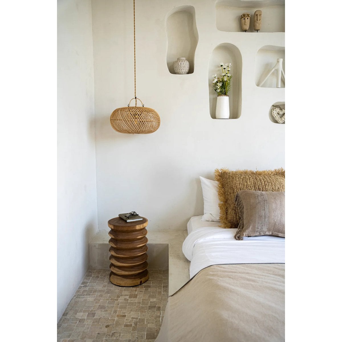 Wholly pendant light, small – hand-woven rattan