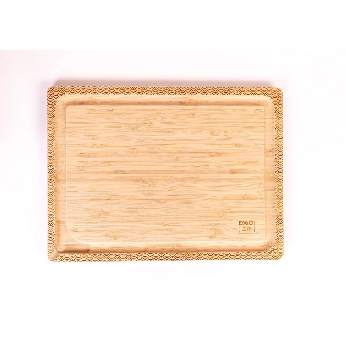 Bamboo cutting board 40 × 30 cm, wave pattern