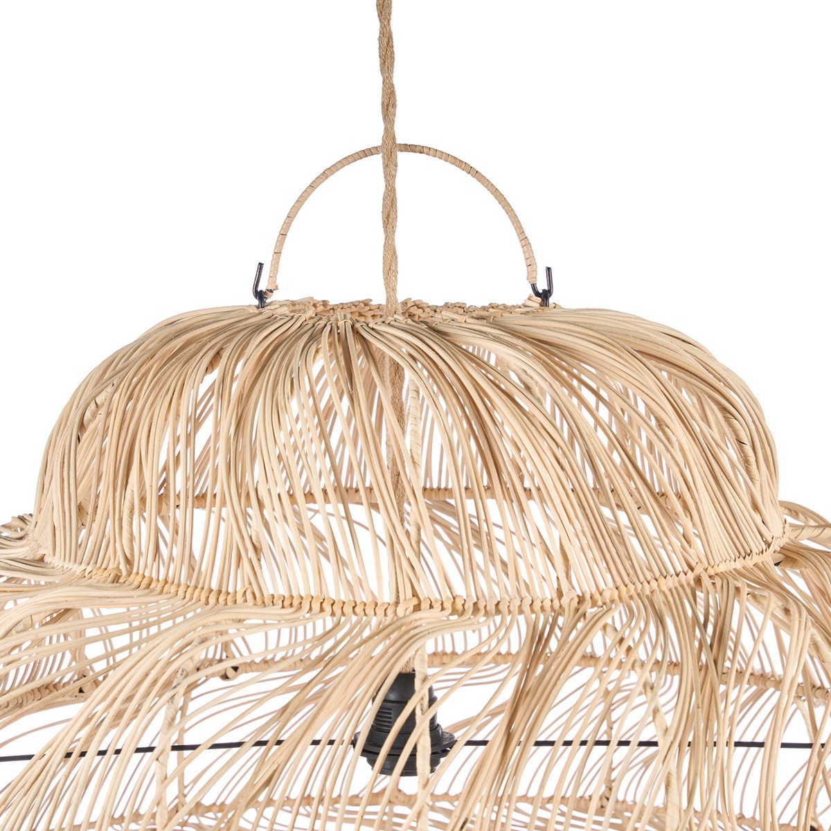 Rattan-Puff-Anhänger, Naturgeflecht – Extragroß