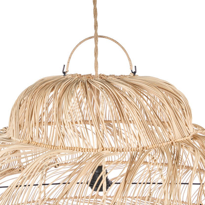 Rattan-Puff-Anhänger, Naturgeflecht – Extragroß