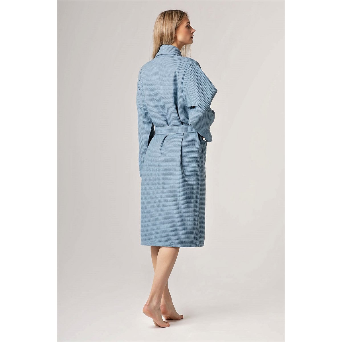 Waffled cotton bathrobe XXL – jeans, gift box