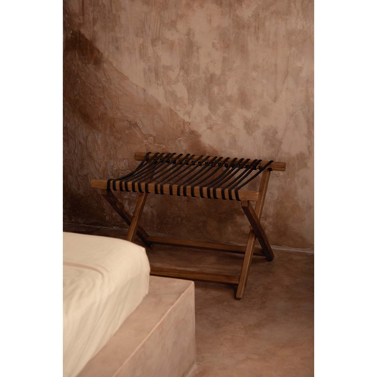 Wood luggage rack, foldable - Natural